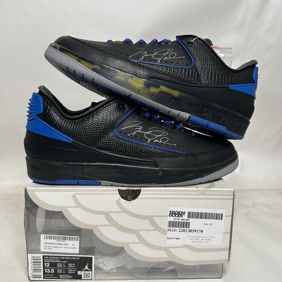 Off-White x Air Jordan 2 Retro SP Low “Black Varsity Royal” 2024 main image 5